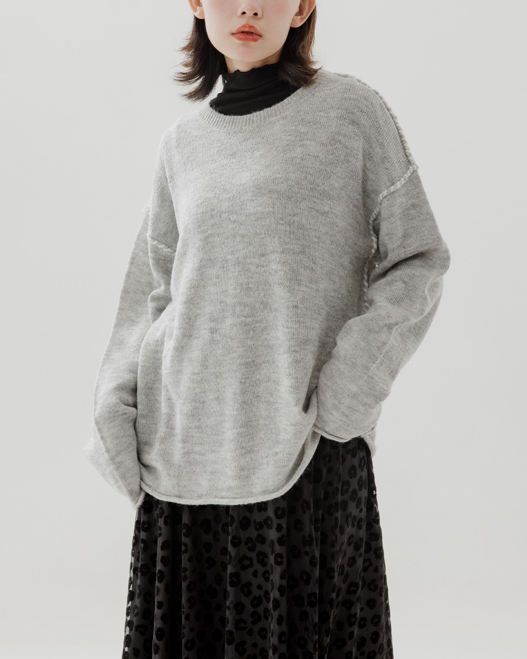 ハンドステッチワイドニット 2色展開