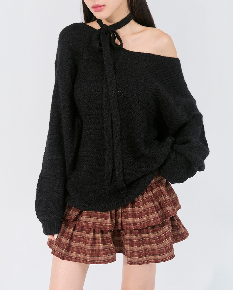 Vネックニットトップス 3色展開