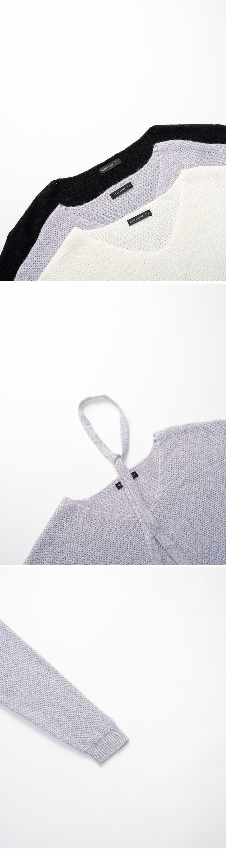 Vネックニットトップス 3色展開