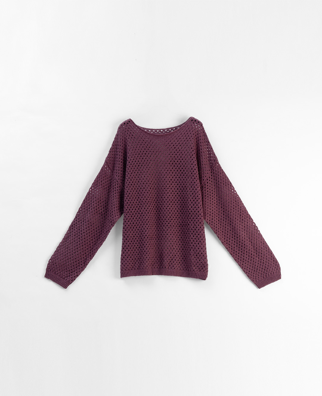 透かし編みワイドネックニット4色展開