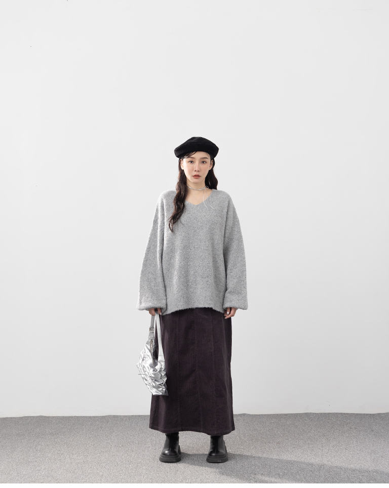 バックリボンボリュームスリーブニット 3色展開