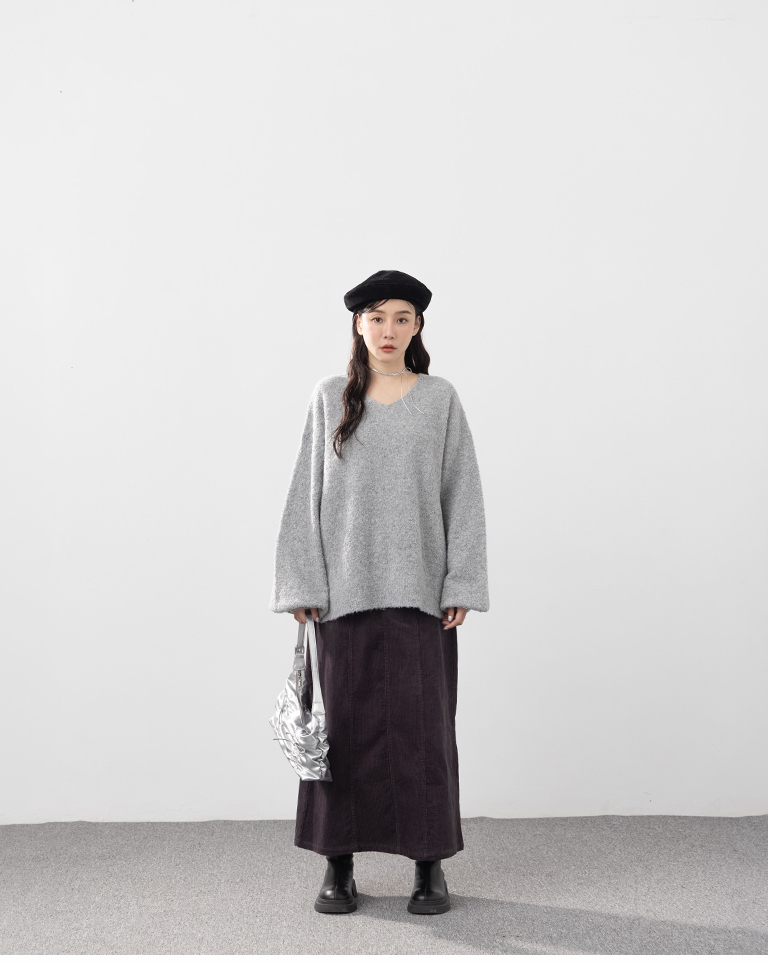 バックリボンボリュームスリーブニット 3色展開