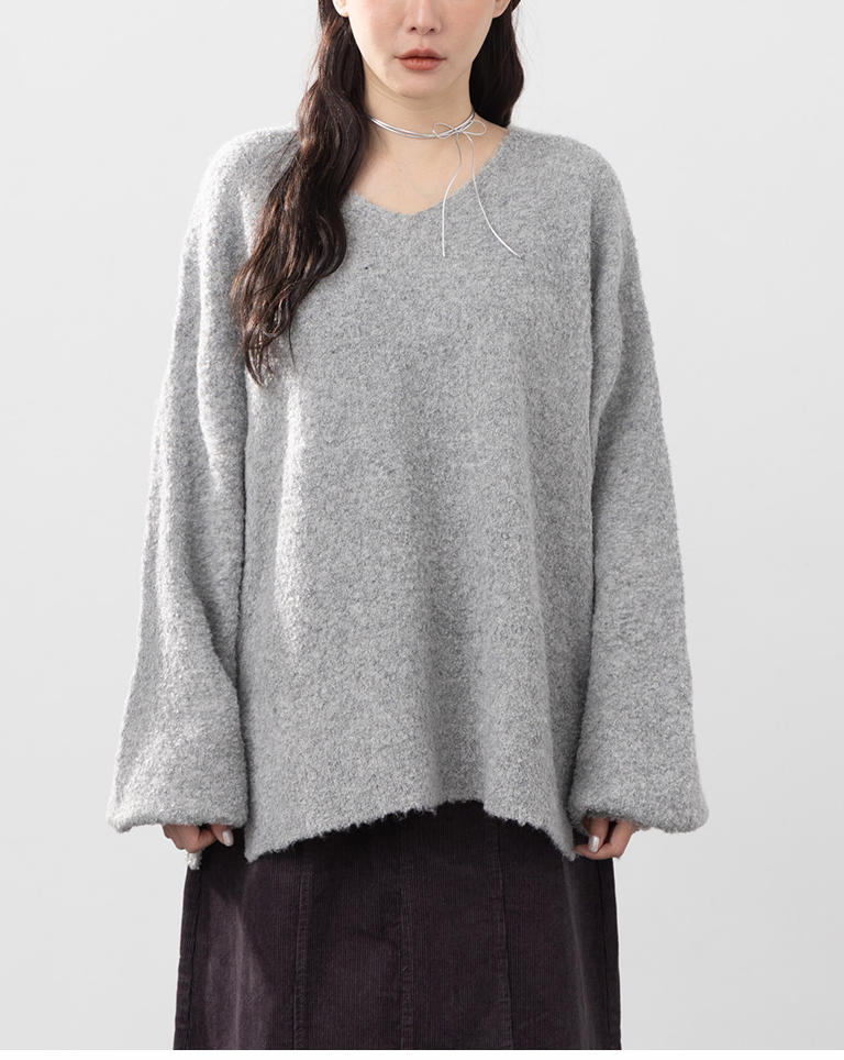 バックリボンボリュームスリーブニット 3色展開