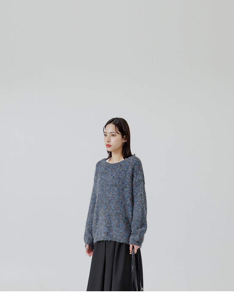 ミックスヤーンワイドニット 2色展開