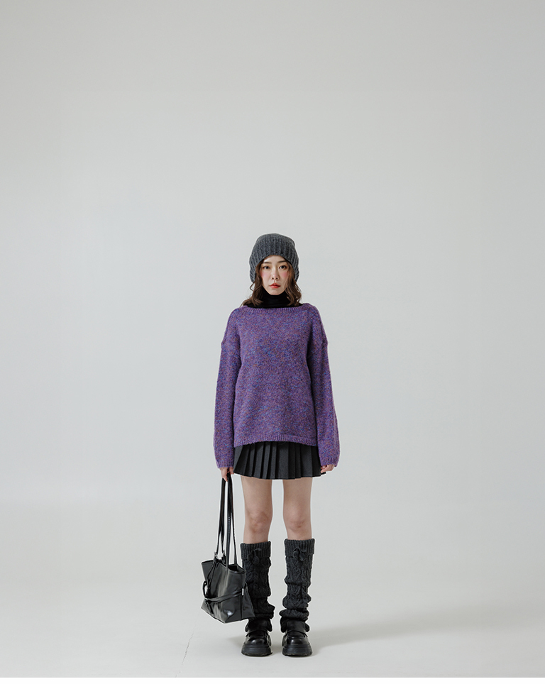 ミックスヤーンワイドニット 2色展開