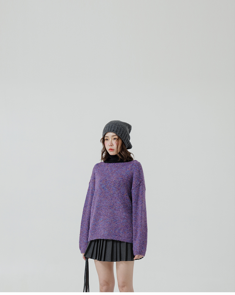 ミックスヤーンワイドニット 2色展開