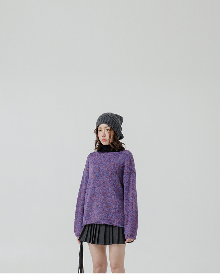 ミックスヤーンワイドニット 2色展開