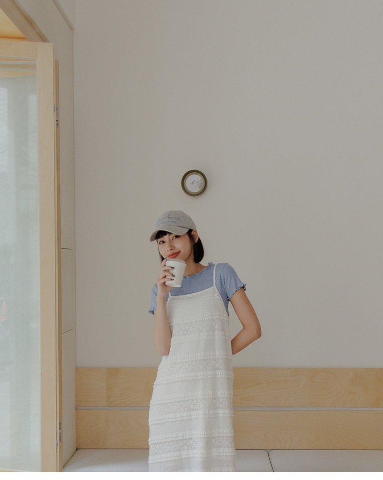 レース刺繍キャミワンピース 三色展開 01086957