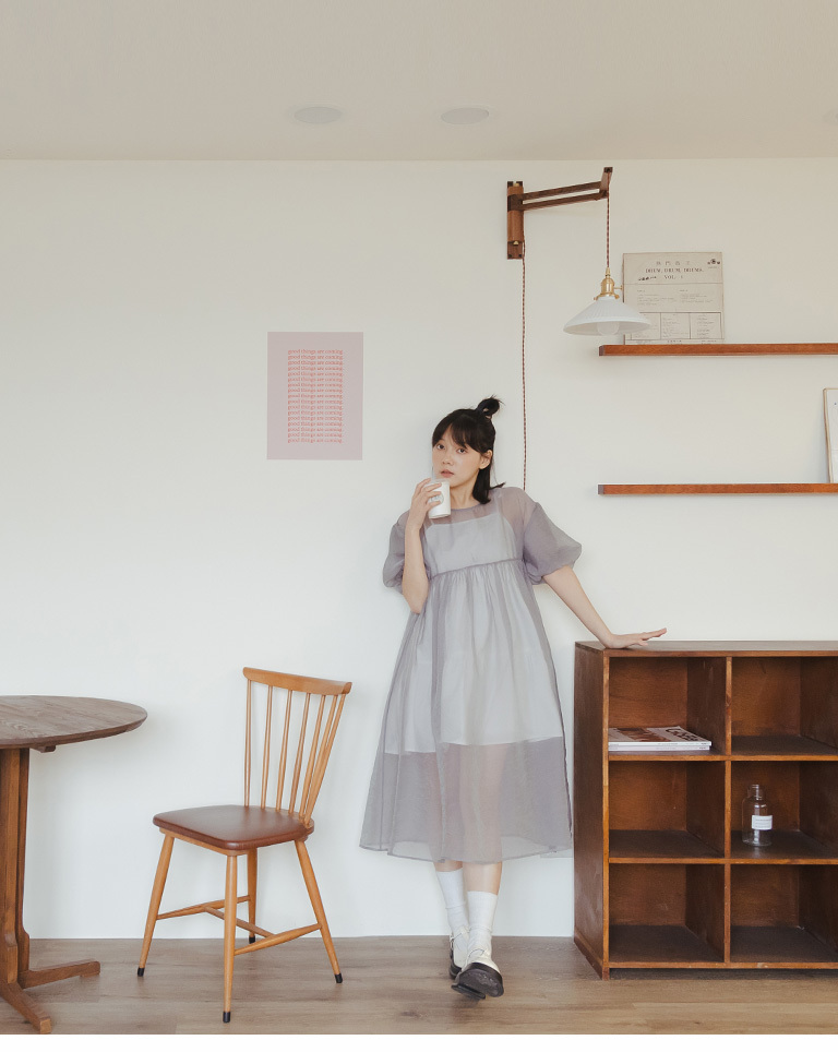 ショルダーリボンティアードミニワンピ 4色展開