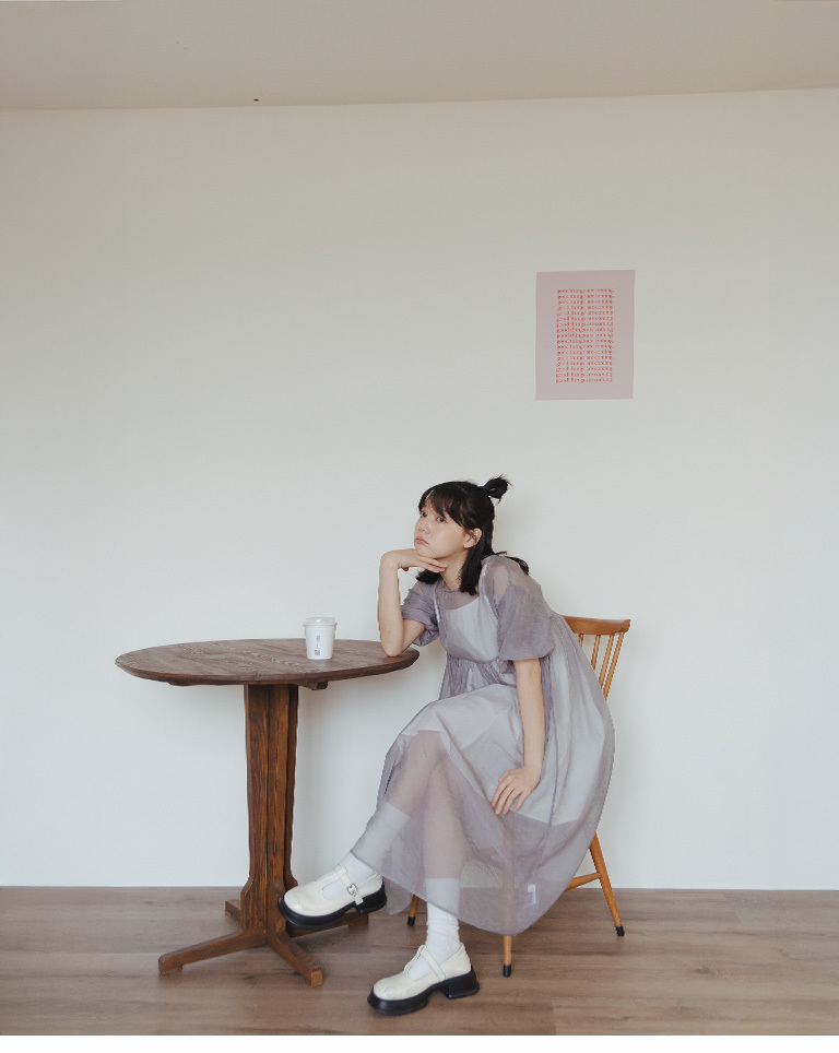 ショルダーリボンティアードミニワンピ 4色展開