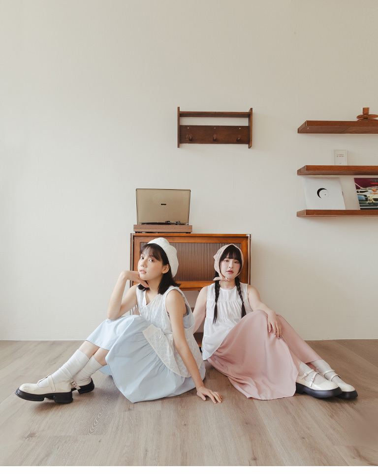 ショルダーリボンティアードミニワンピ 4色展開