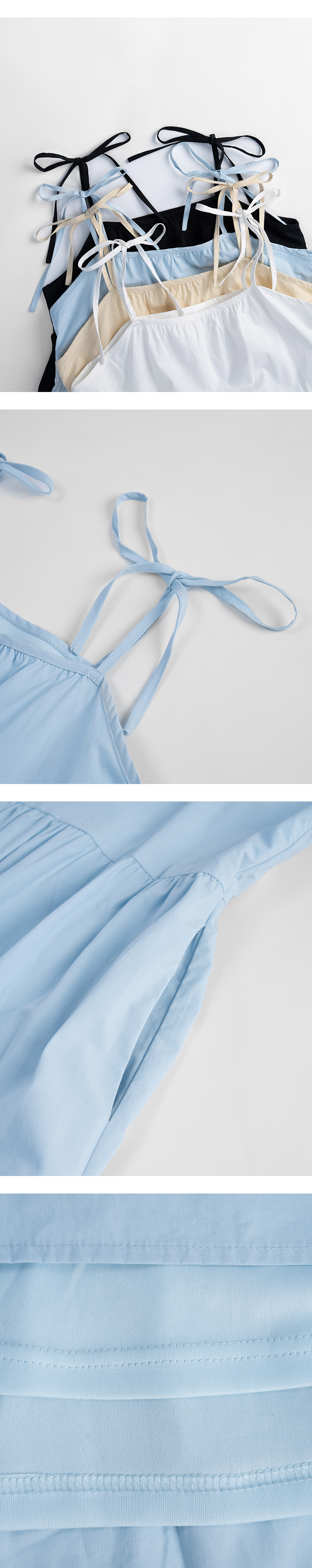 ショルダーリボンティアードミニワンピ 4色展開