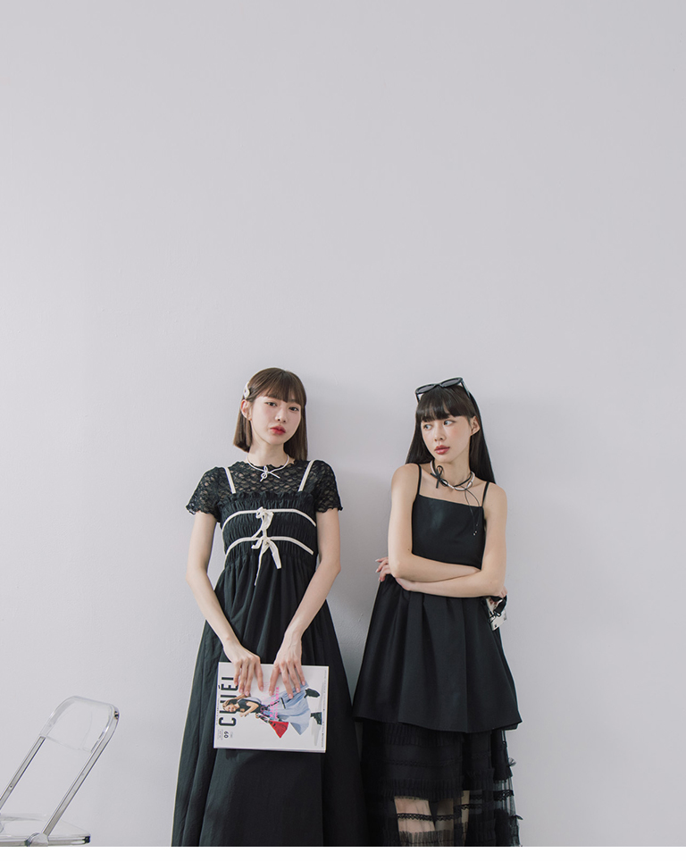 無地フレアミニキャミワンピース 2色展開