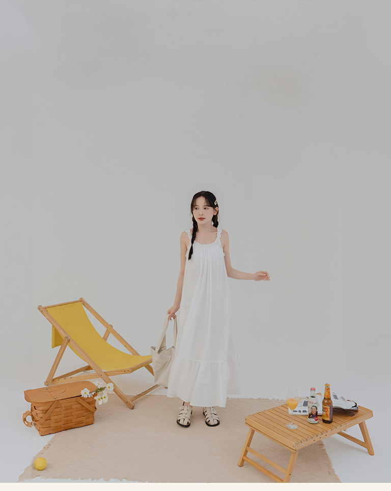 フリルストラップワンピース 2色展開