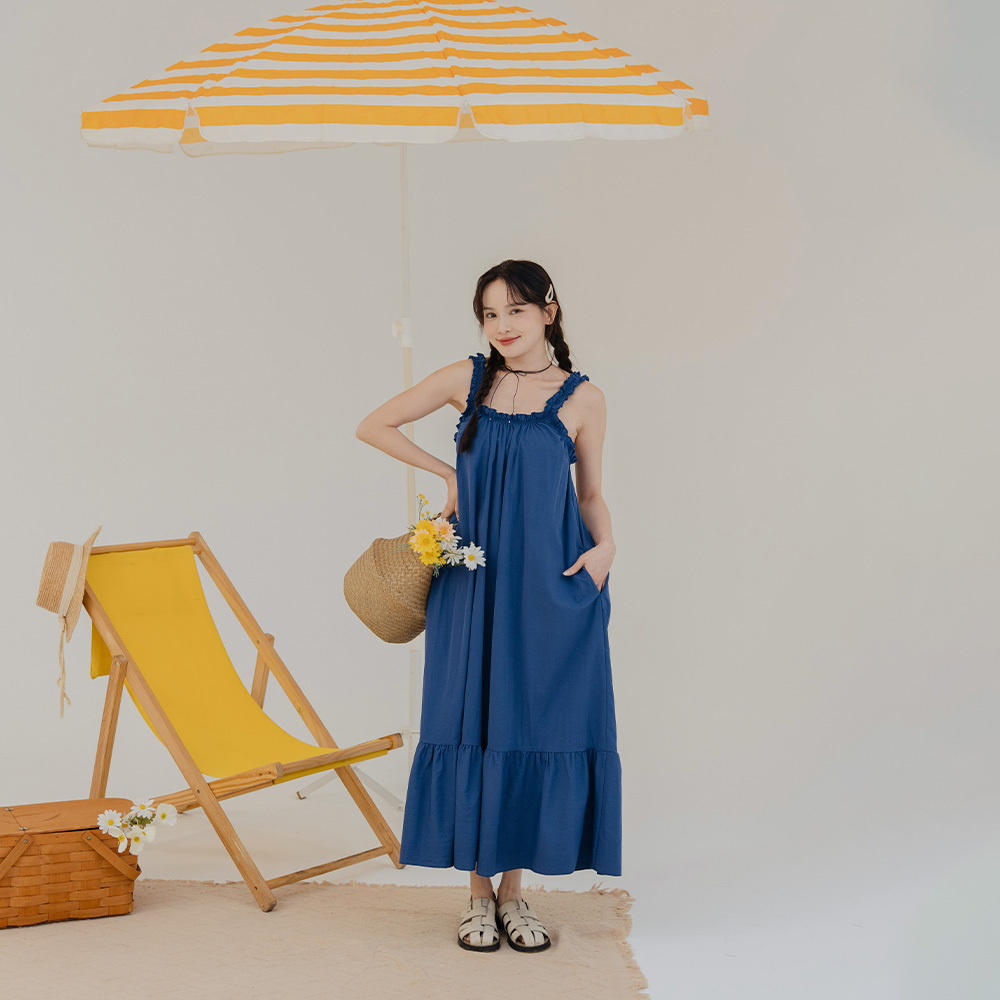 フリルストラップワンピース 2色展開