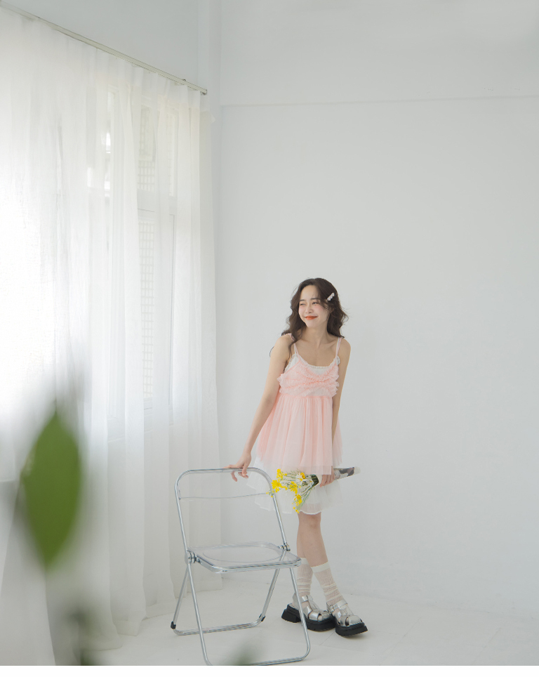 フリルミニキャミワンピース 2色展開