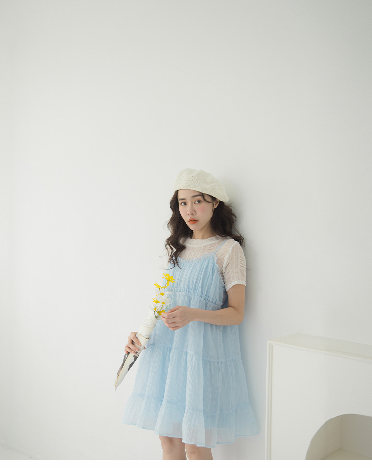 フリルミニキャミワンピース 2色展開