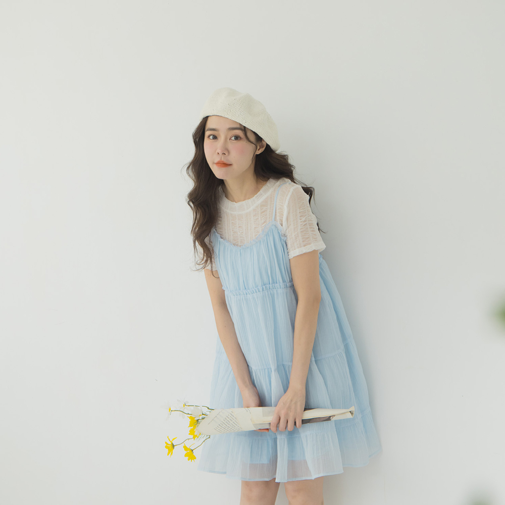 フリルミニキャミワンピース 2色展開