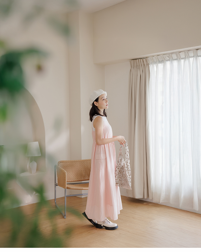 ストライプドロストワンピース 2色展開