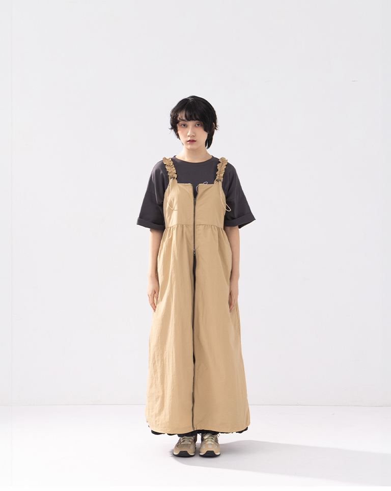 ストラップジップワンピース 2色展開