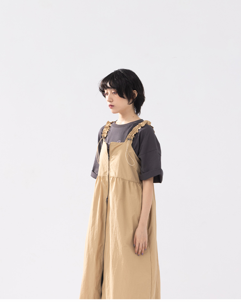 ストラップジップワンピース 2色展開