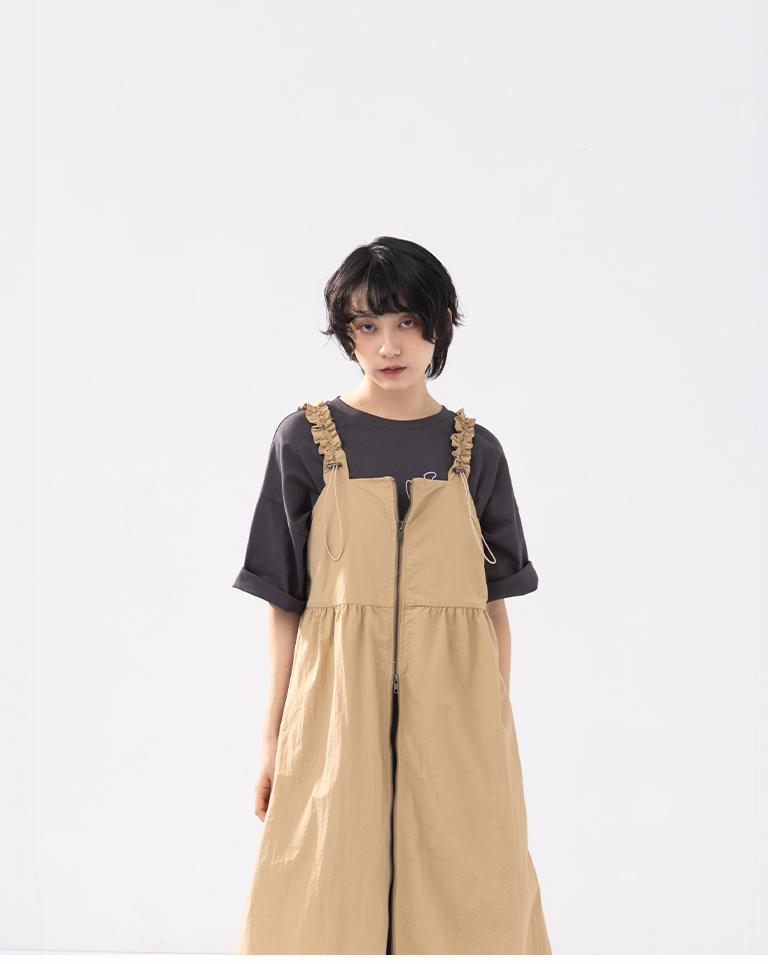 ストラップジップワンピース 2色展開