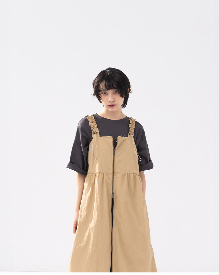 ストラップジップワンピース 2色展開