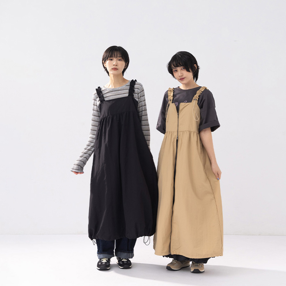 ストラップジップワンピース 2色展開