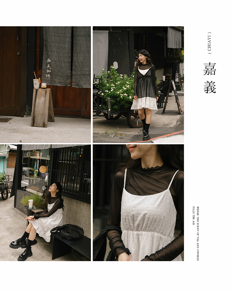 ドビー切り替えティアードワンピース 2色展開