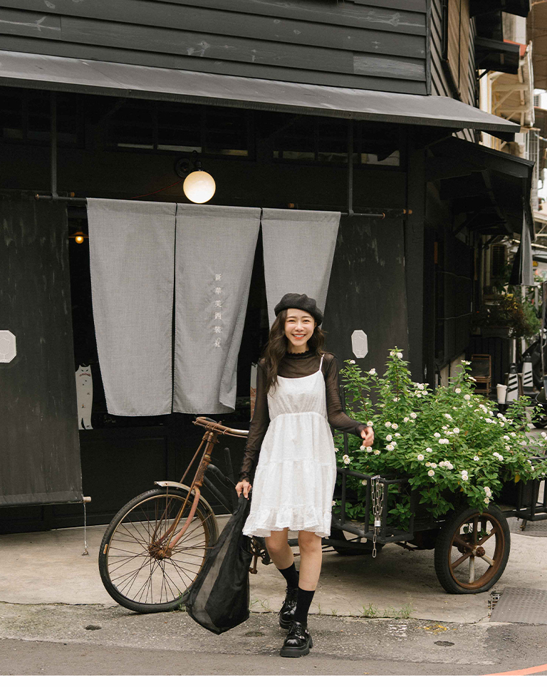 ドビー切り替えティアードワンピース 2色展開