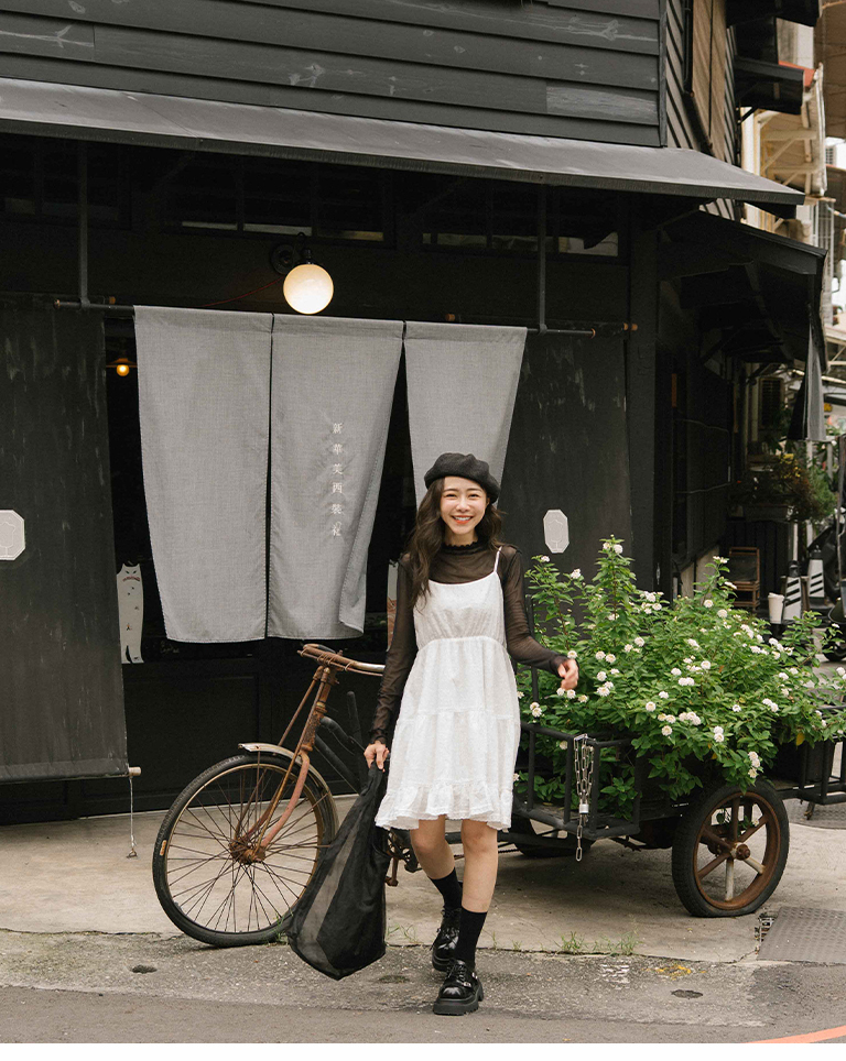 ドビー切り替えティアードワンピース 2色展開