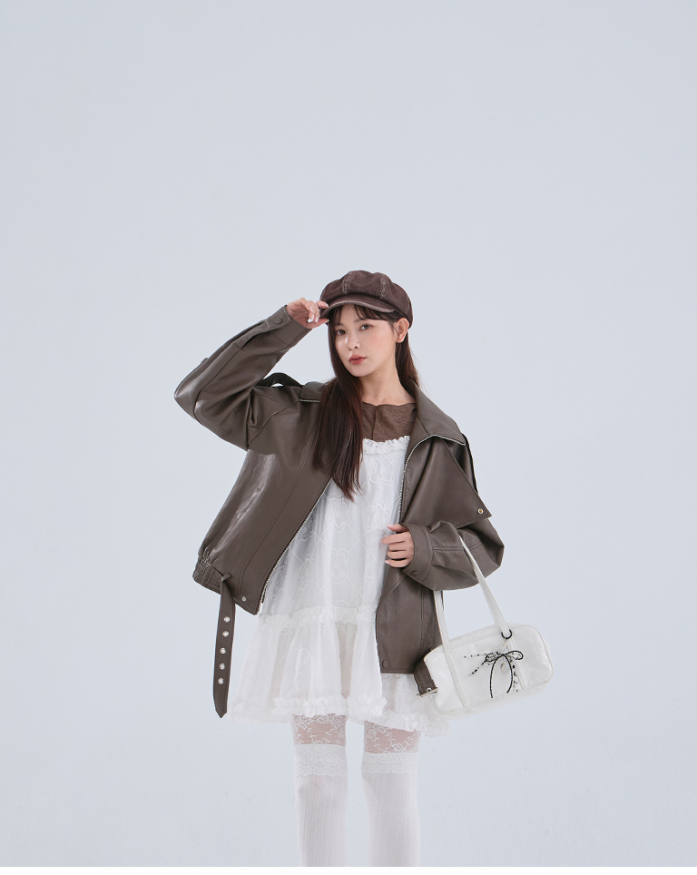 ジャカードフリルキャミワンピース 2色展開