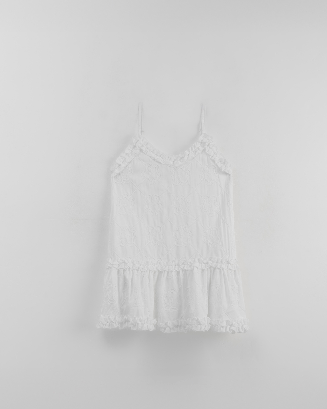 ジャカードフリルキャミワンピース 2色展開