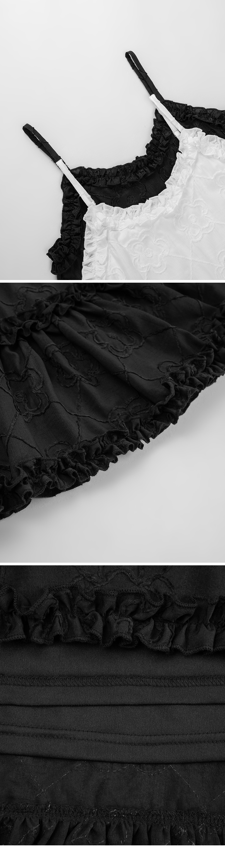 ジャカードフリルキャミワンピース 2色展開