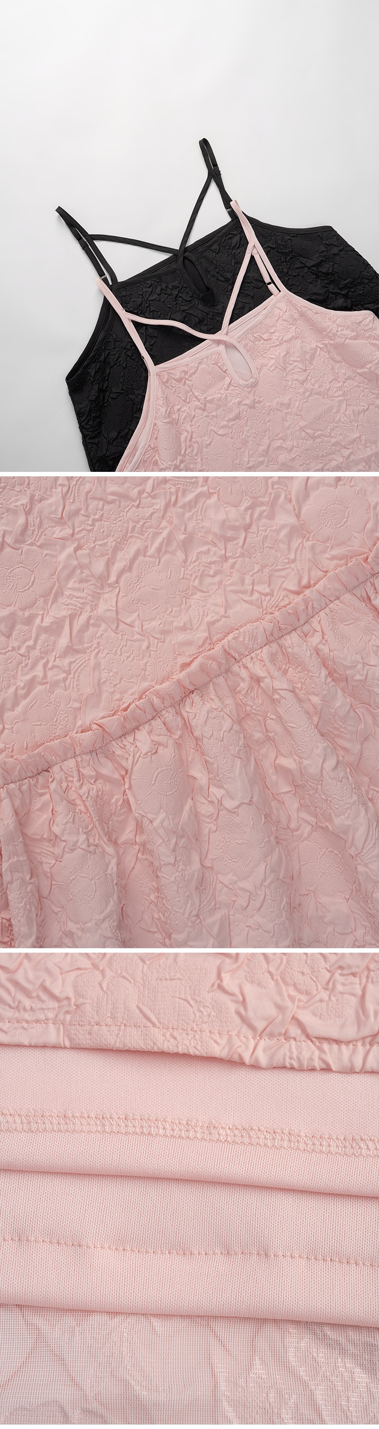 立体ジャカードキャミワンピース　2色展開