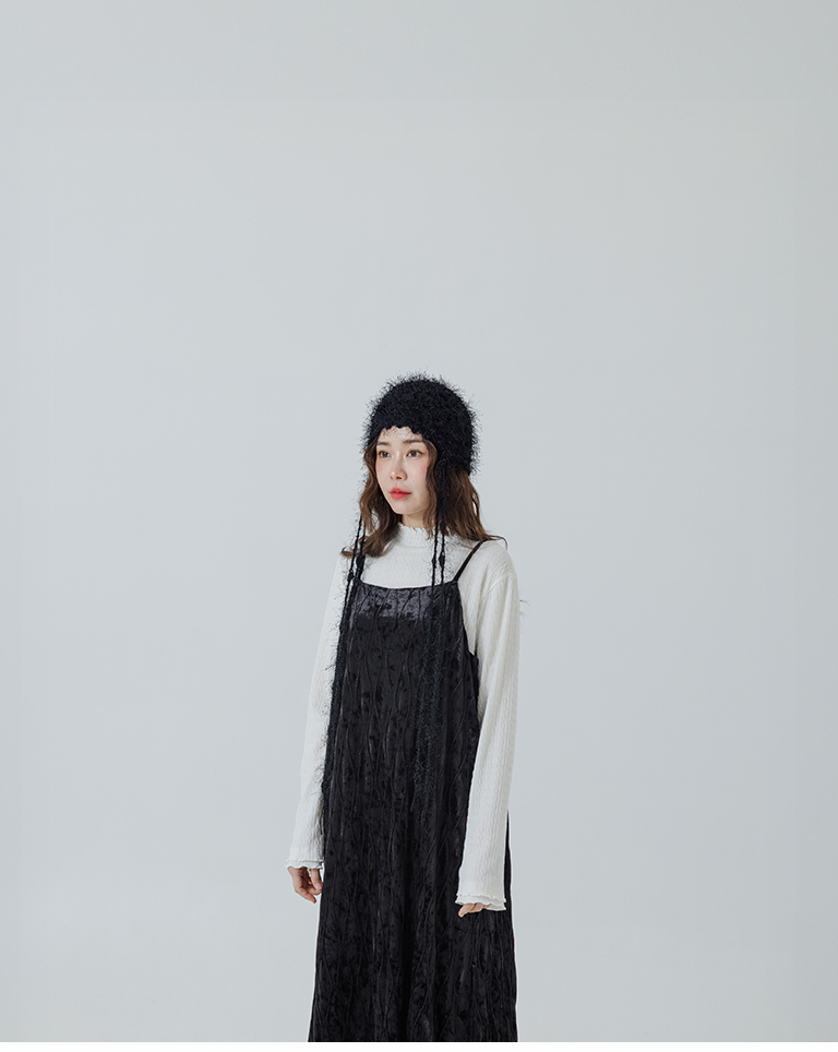 ベロアウェーブキャミワンピース