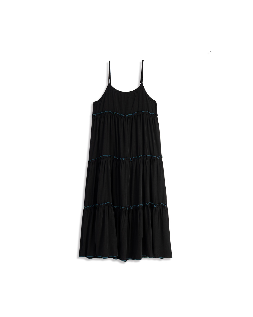 配色フリルワンピース 3色展開