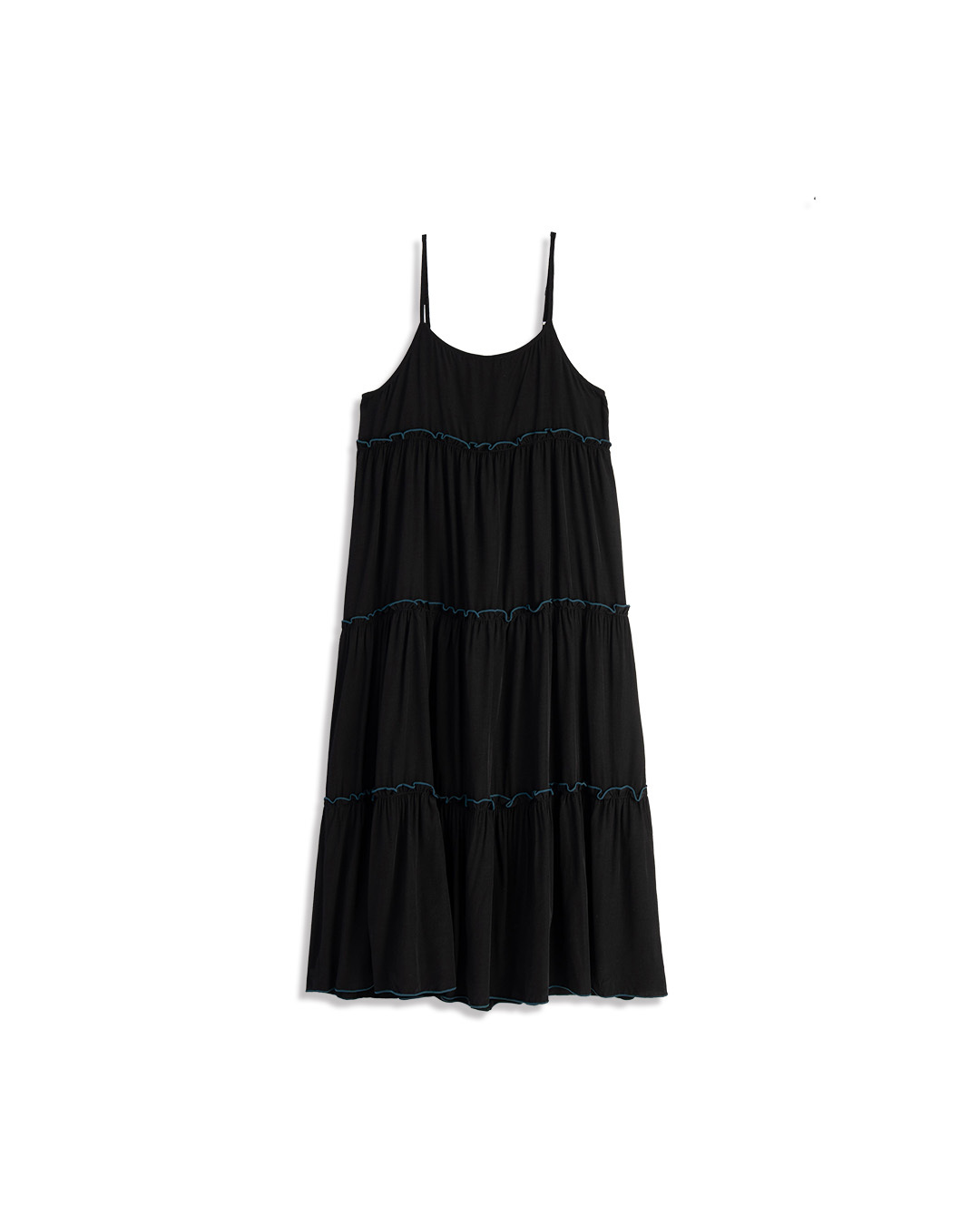 配色フリルワンピース 3色展開