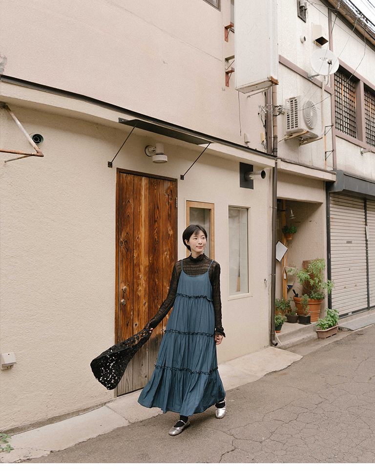 配色フリルワンピース 3色展開