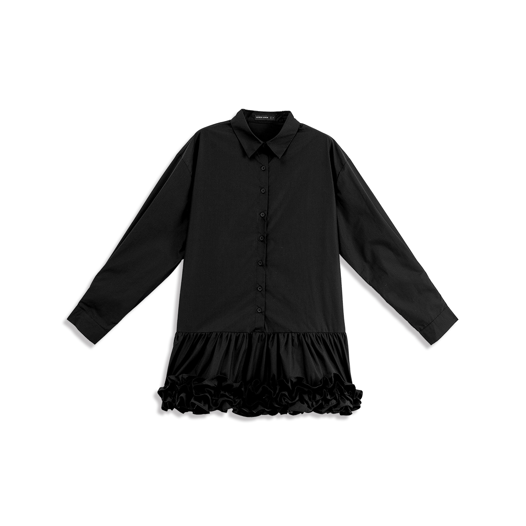 シャツワンピース ミニ丈 2色展開