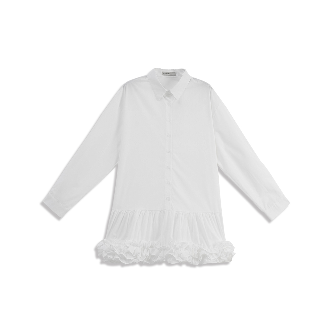 シャツワンピース ミニ丈 2色展開