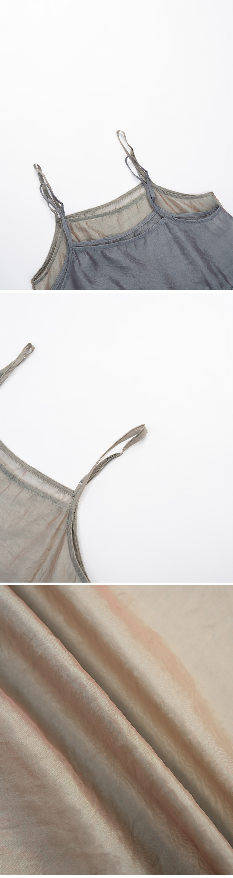 微光沢シアーキャミワンピース 2色展開