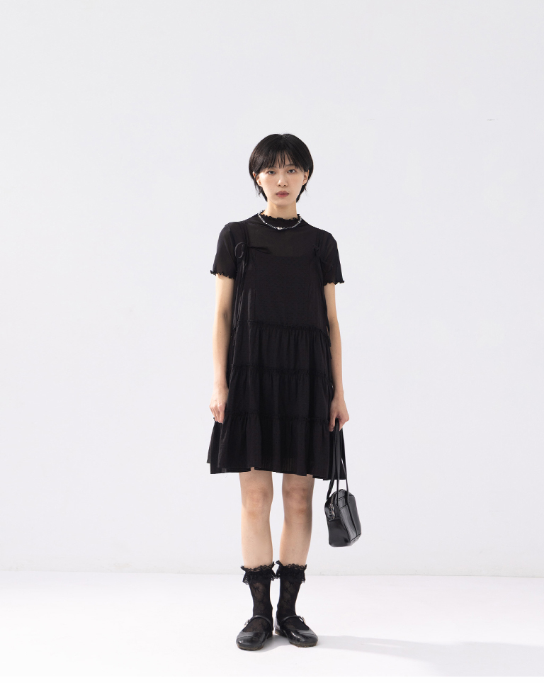 ティアードミニワンピース2色展開