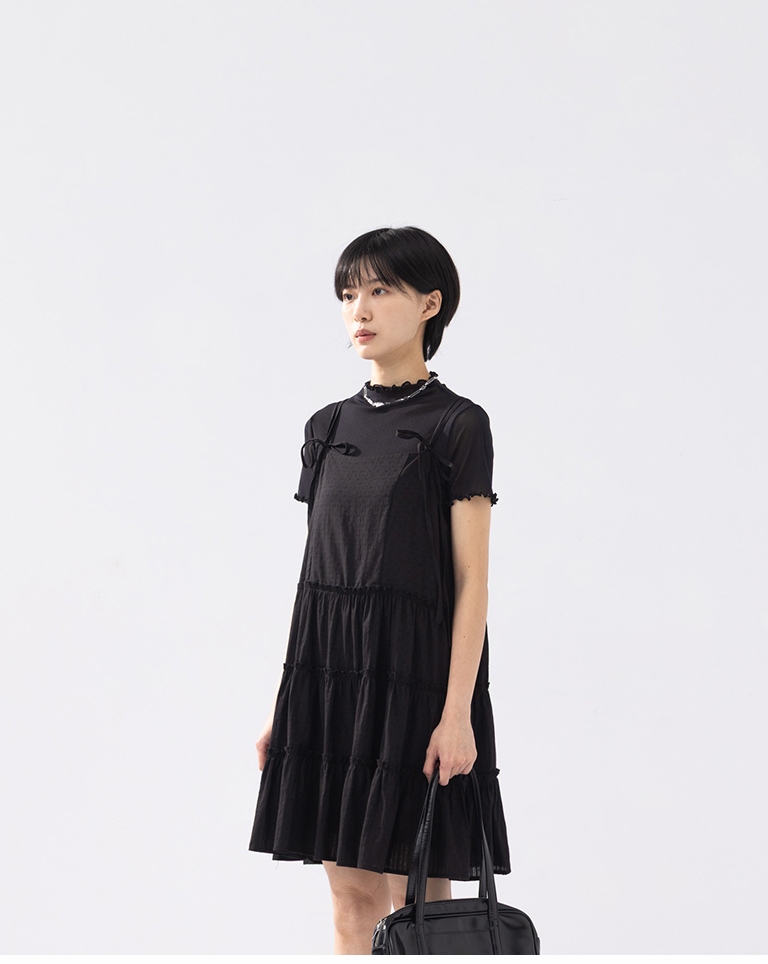 ティアードミニワンピース2色展開