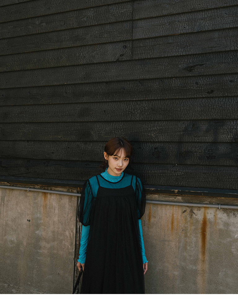 シアースリーブセットワンピース 2色展開 S/M