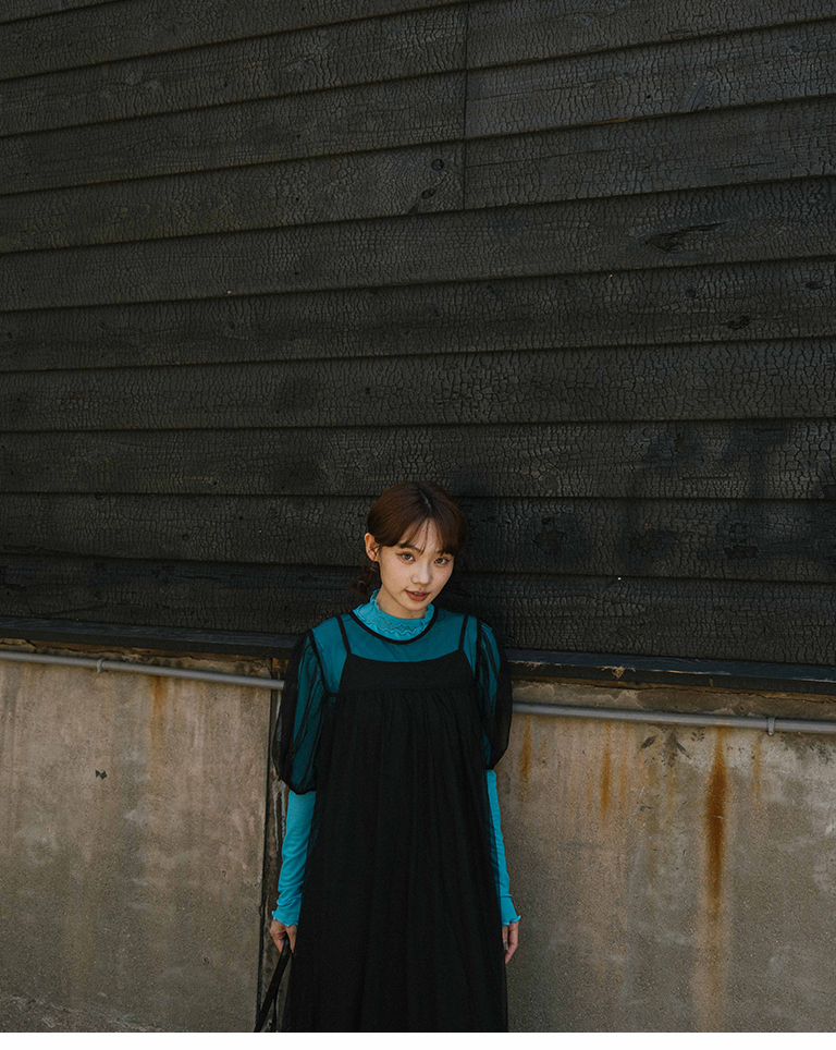 シアースリーブセットワンピース 2色展開 S/M