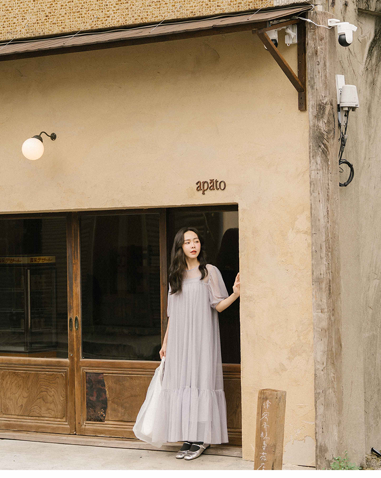 シアースリーブセットワンピース 2色展開 S/M