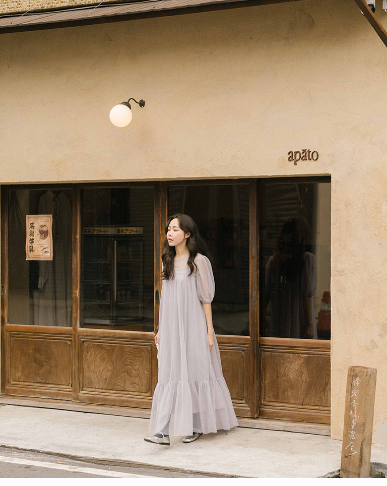 シアースリーブセットワンピース 2色展開 S/M