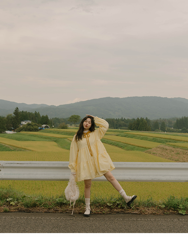 ティアードデザインミニワンピース　3色展開