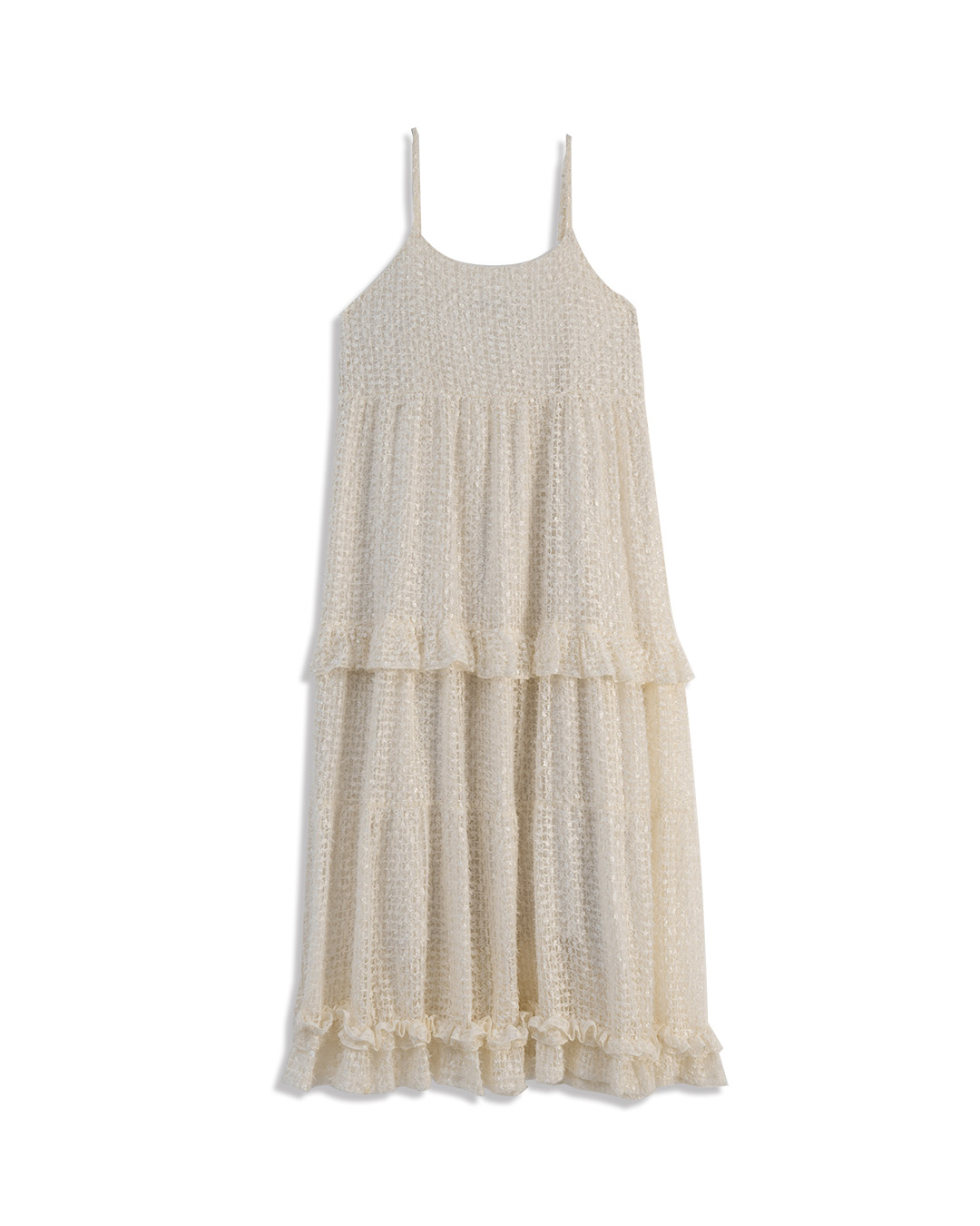 ケーキ細ストラップワンピース ベージュ